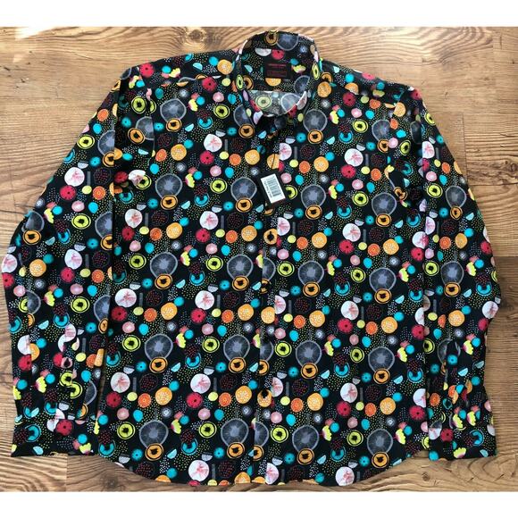 Jared Lang Men's Trim Fit Multicolor Button-Up Shirt AH-T-744 Size 2XL - Picture 1 of 12